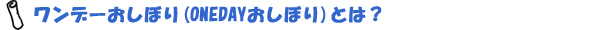ワンデーおしぼり(ONEDAYおしぼり)とは